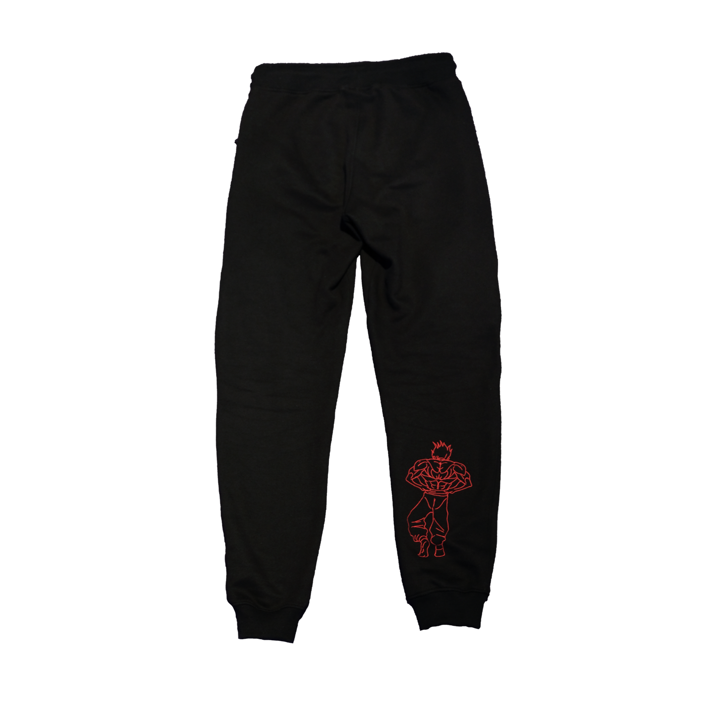 Back of black cotton Baki joggers