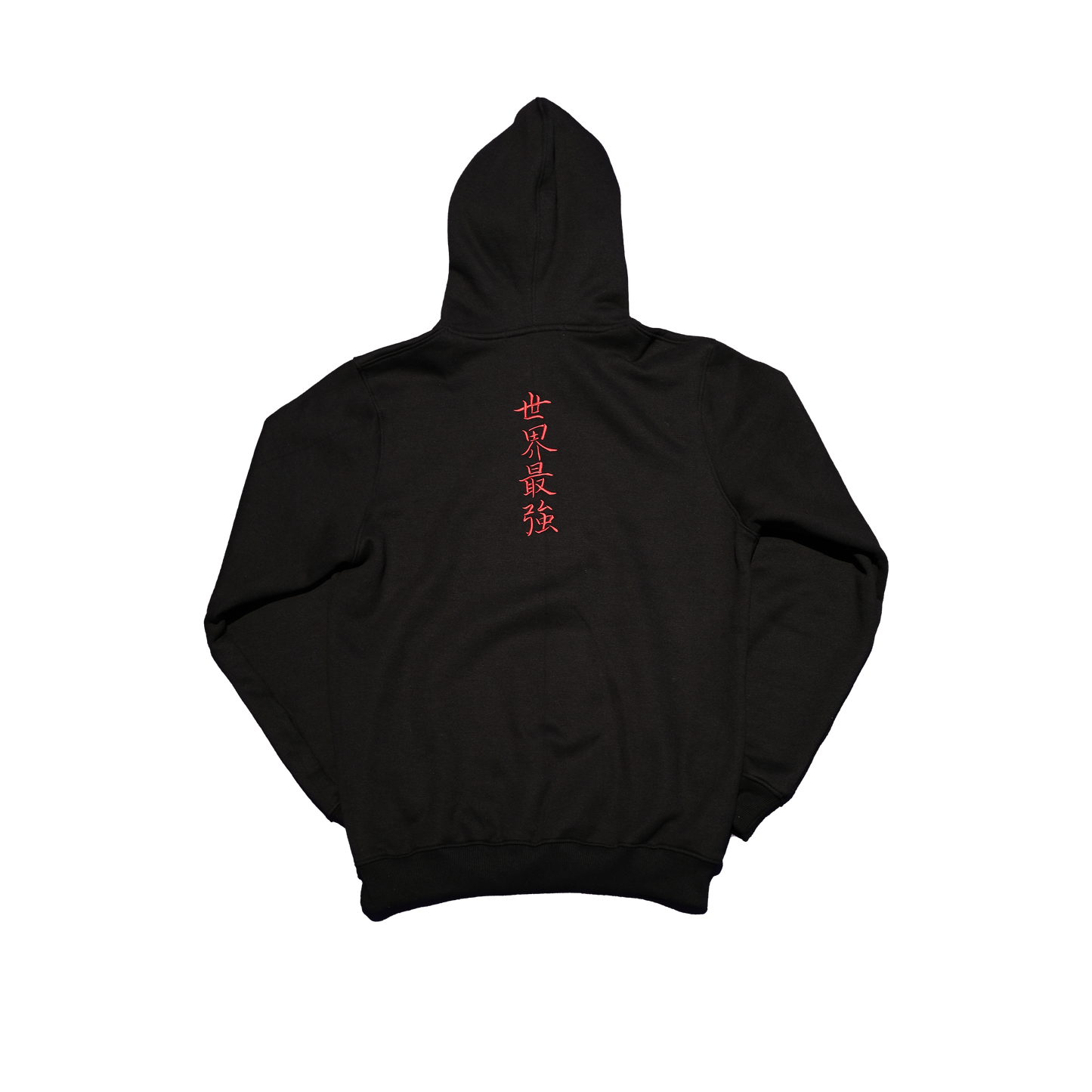 Back of black Baki anime cotton hoodie 