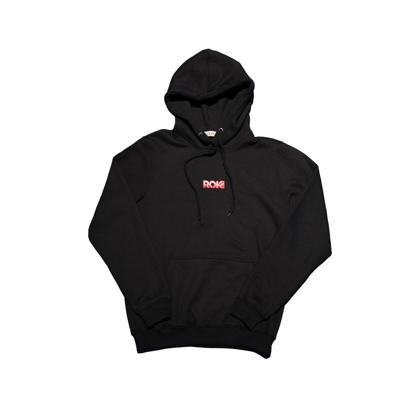 Front of black Baki anime cotton hoodie 