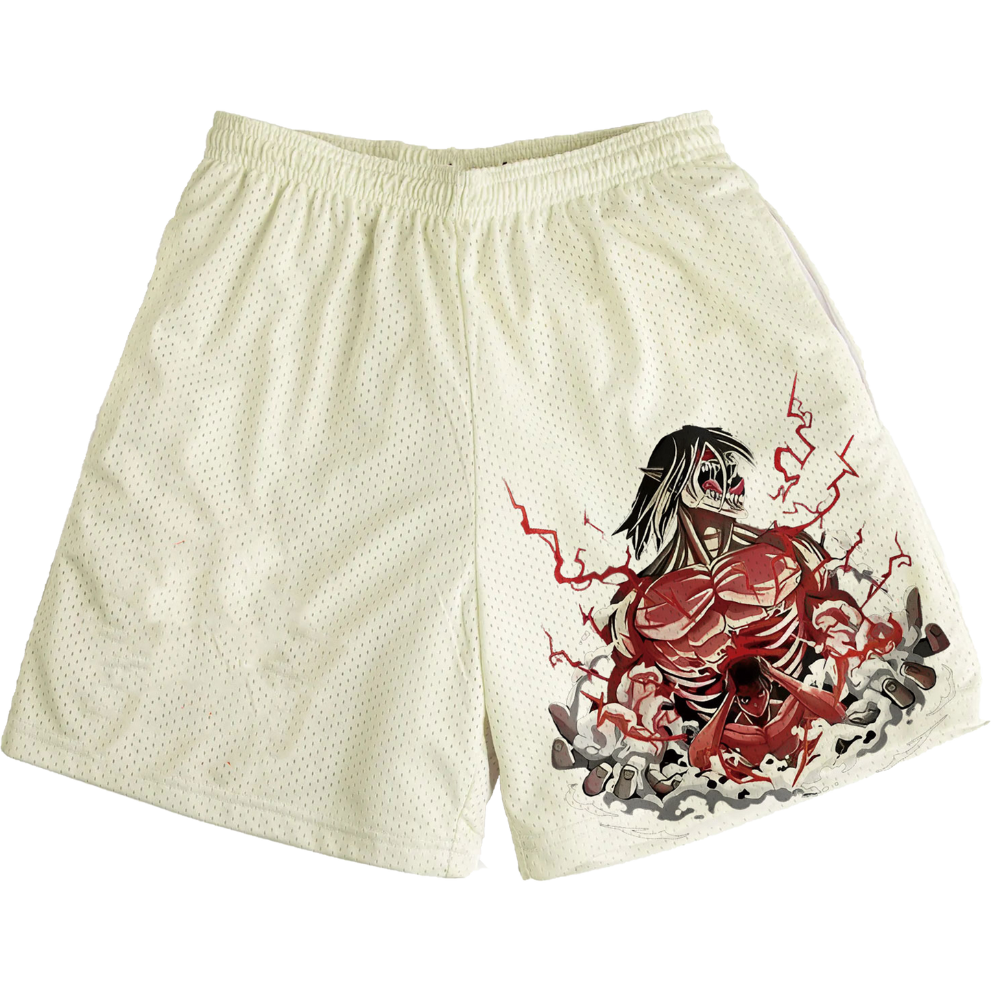 Beige Attack on Titan Attack Titan gym shorts