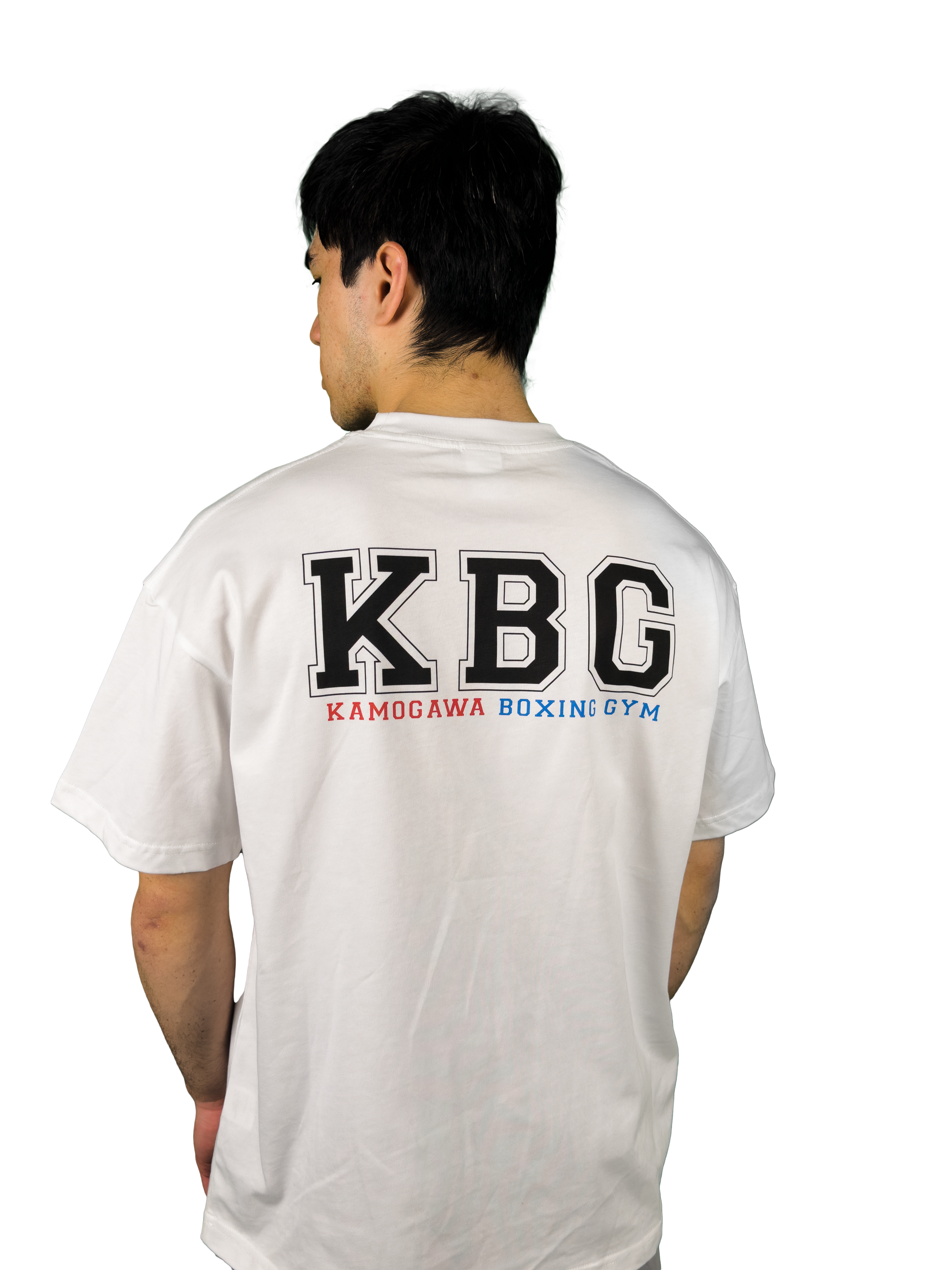 Fighter wearing Kamogawa Boxing Gym shirt